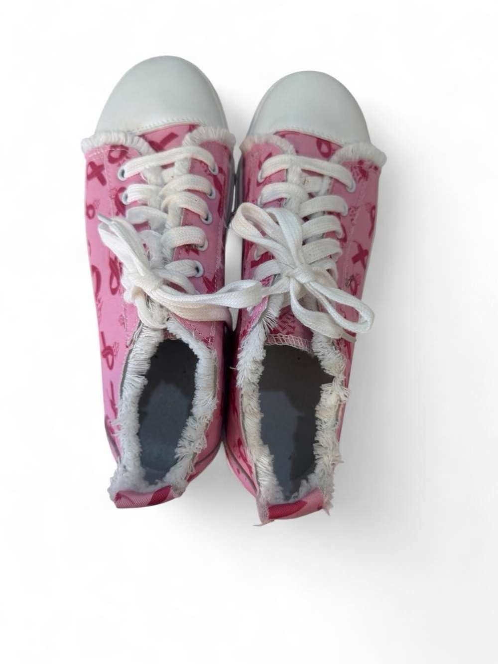 New breast cancer awareness Pink Ribbon Low-Top Women's Sneakers - Picture 5 of 7